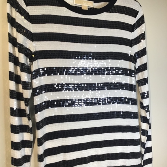 Micheal Kors Black and white striped sequin dress size xs - Picture 5 of 15